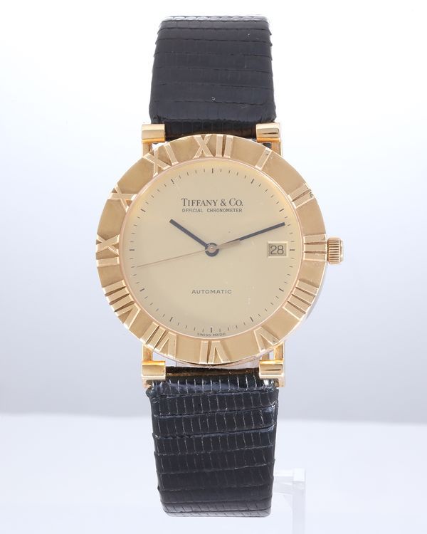 Tiffany Atlas 36MM Champagne Dial Aftermarket Leather Strap (M6930)