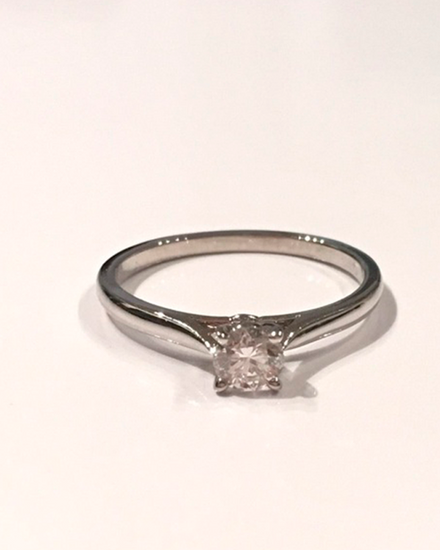 Cartier Accessories Diamond Platinum Round Solitaire Ring 0.28 CTW GIA Certificate Box Sz 5 (Ring)