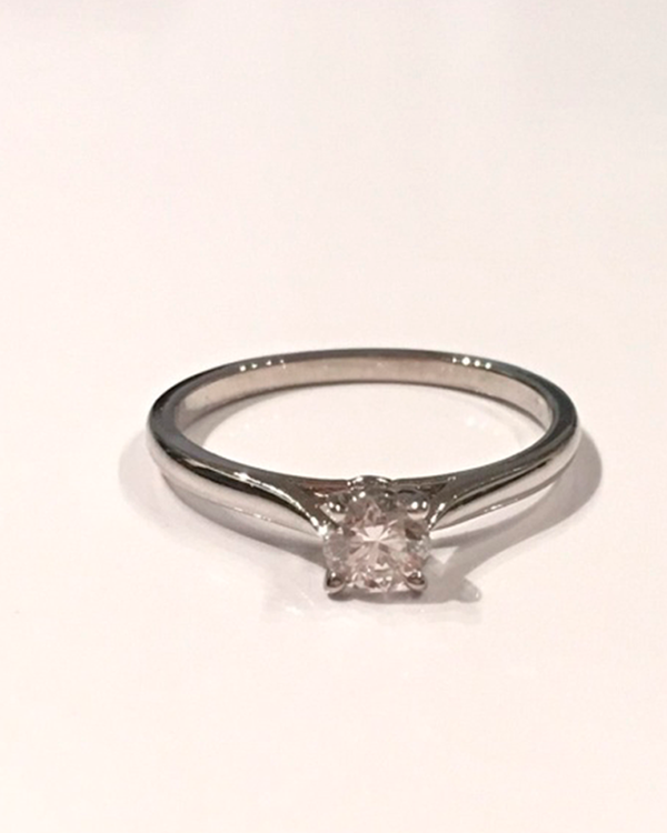 Cartier Accessories Diamond Platinum Round Solitaire Ring 0.28 CTW GIA Certificate Box Sz 5 (Ring)