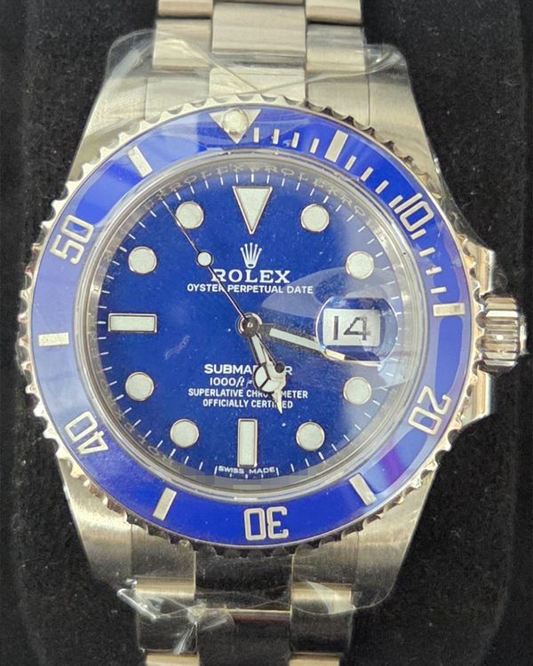 2018 Rolex Submariner Date "Smurf" 40MM Blue Dial White Gold Oyster Bracelet (116619LB)