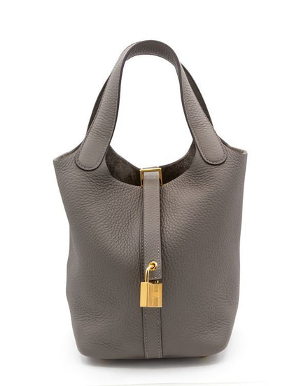 2022 Hermès Picotin Lock 18 Gris Meyer Gray Clemence Gold Hardware U Stamp (Bag)