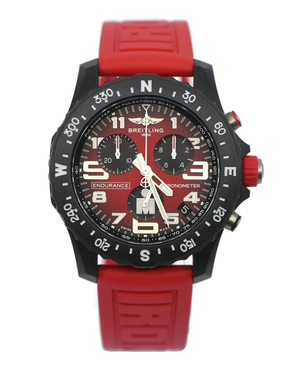 2019 Breitling Endurance Pro 44MM Quartz Black Dial Rubber Strap (X82310)