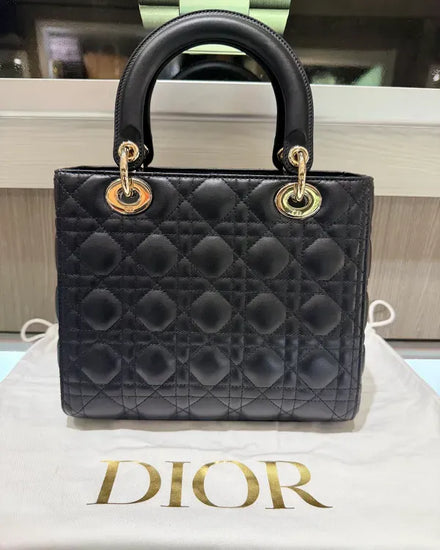 Dior Bag Medium Lady Black Lambskin (Bag)