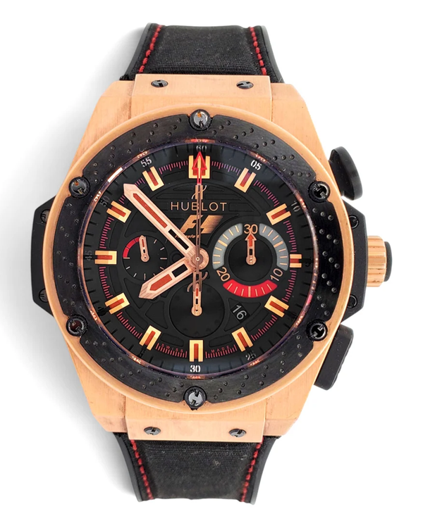 2011 Hublot L.E. King Power F1 Chronograph 48MM Black & Grey Dial Leather/Rubber Strap (703.OM.1138.NR.FMO10)