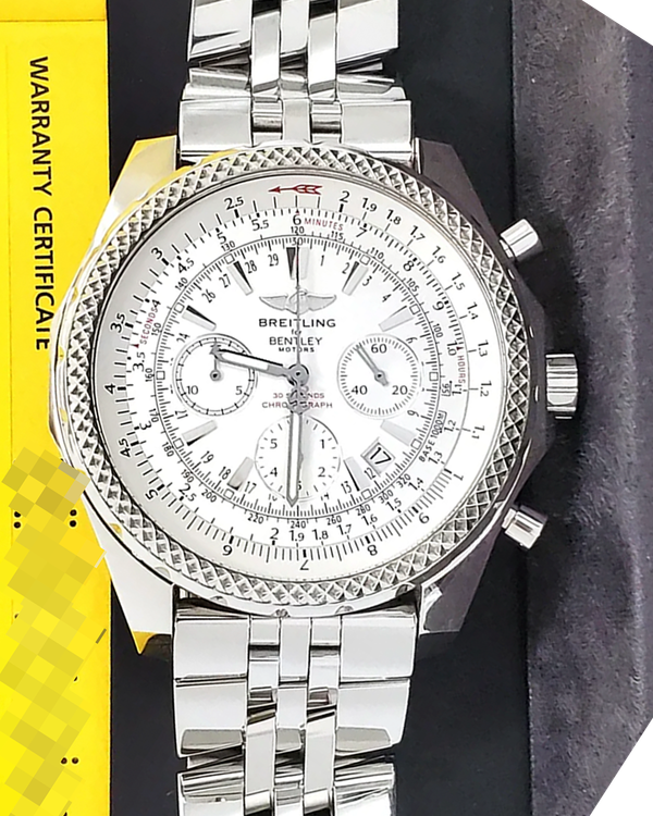 2011 Breitling Bentley Motors 48MM White Dial Steel Bracelet (A25362)