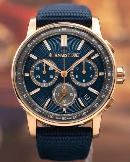 2025 Audemars Piguet Code 11.59 Chronograph 41MM Blue Dial Textile Strap (26393OR.OO.A348KB.01)
