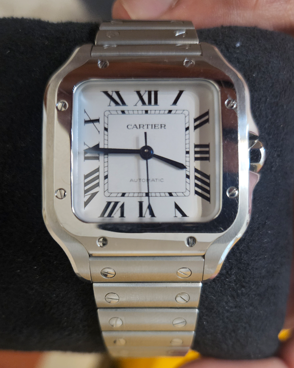 2024 Cartier Santos De Cartier 35.1MM Silver Dial Steel Bracelet (WSSA0029)