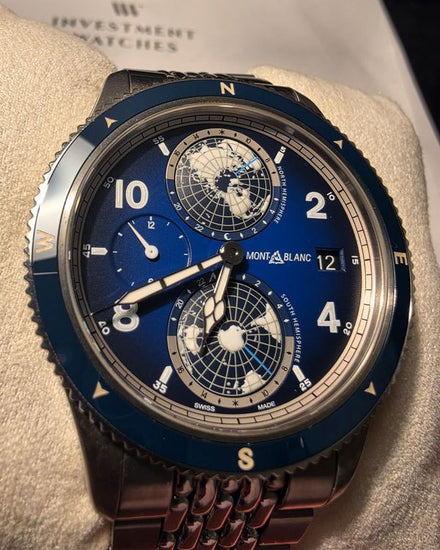 2023 Montblanc 1858 Geosphere 42MM Blue Dial Titanium Bracelet (125567)