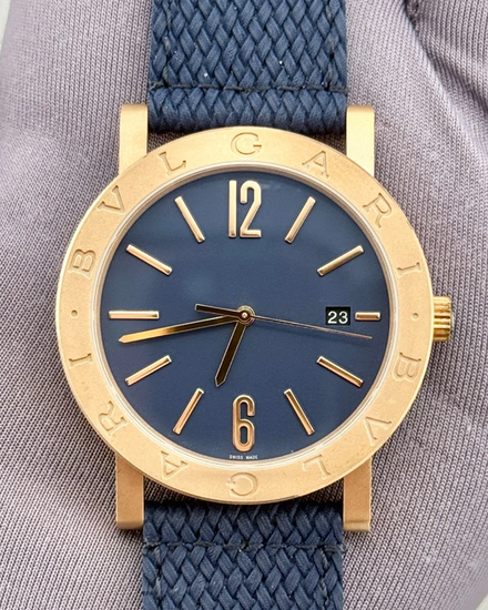 Bvlgari Bvlgari Bronze 41MM Blue Dial Textile Strap (103132)