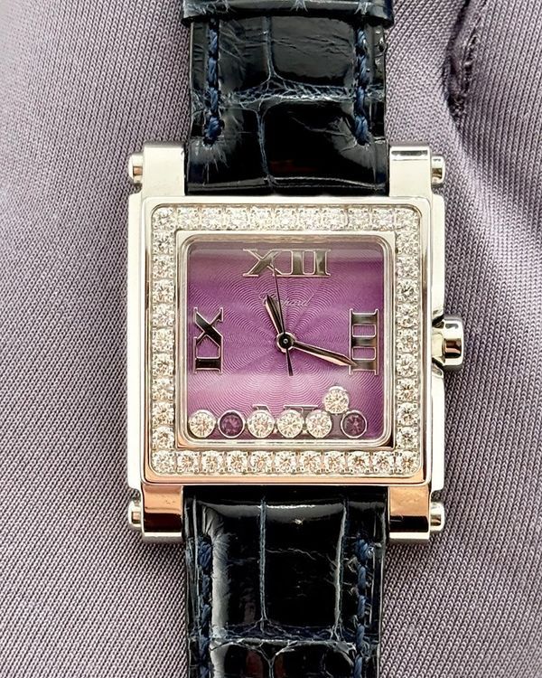 Chopard Happy Diamonds 36MM Quartz Purple Dial Leather Strap (278504-2002)