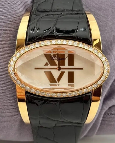 Chopard Classic Happy Oval 41MM Quartz Mother of Pearl Dial Leather Strap (139018-5002)