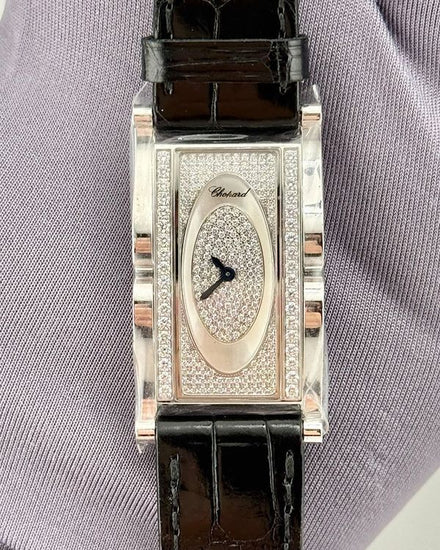 Chopard Classic Copacabana 23MM Quartz Diamond Pavé Dial Leather Strap (139001-1002)