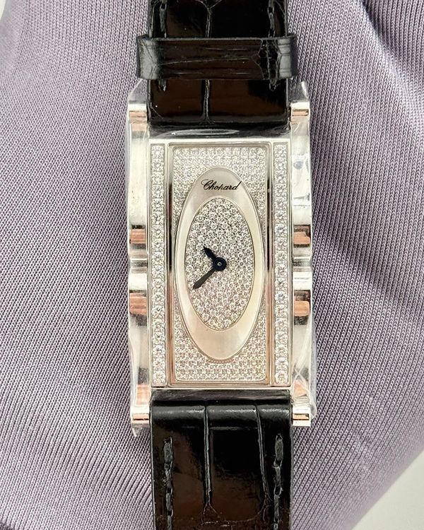 Chopard Classic Copacabana 23MM Quartz Diamond Pavé Dial Leather Strap (139001-1002)