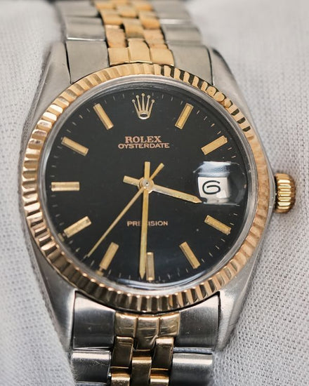 Rolex Oyster Precision Date 34MM Black Dial Oyster Bracelet (6694)