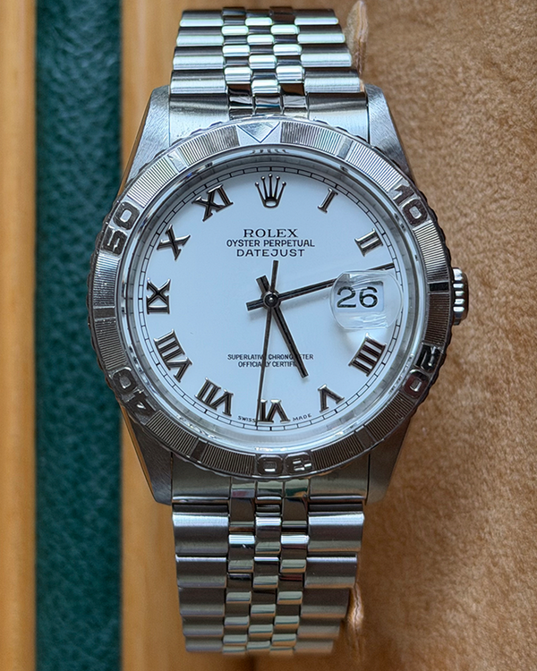 No Reserve - 1997 Rolex Datejust Turn-O-Graph 36MM White Dial Jubilee Bracelet (16264)