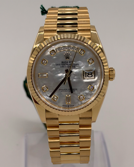 2026 Rolex Day-Date 36MM Mother of Pearl Dial Yellow Gold President Bracelet (128238)