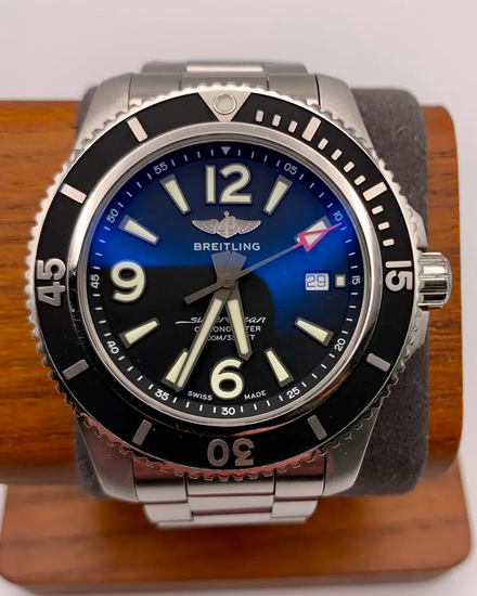 Breitling Superocean 44MM Black Dial Steel Bracelet (A17367)