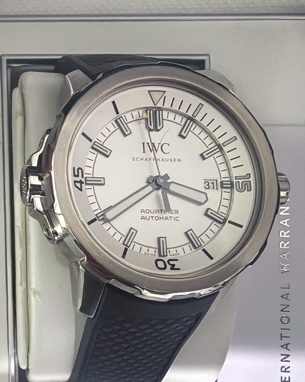 No Reserve - 2016 IWC Schaffhausen Aquatimer 42MM Silver Dial Rubber Strap (IW329003)