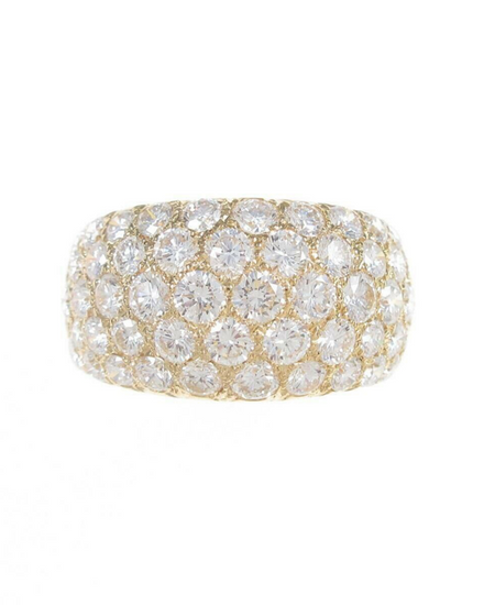 Van Cleef & Arpels 18k Yellow Gold Diamond Wide Band (Ring)