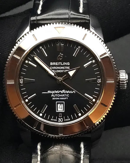 Breitling Superocean Heritage 46MM Black Dial Leather Strap (U17320)