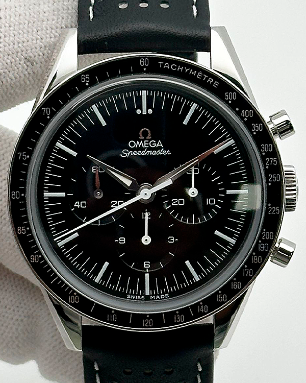 Omega Speedmaster Professional Moonwatch “First Omega in Space”  39.7MM Black Dial Leather Strap (311.32.40.30.01.001)