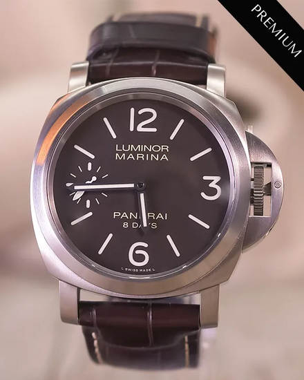2016 Panerai Luminor Marina 8 Days 44MM Brown Dial Leather Strap (PAM00564)