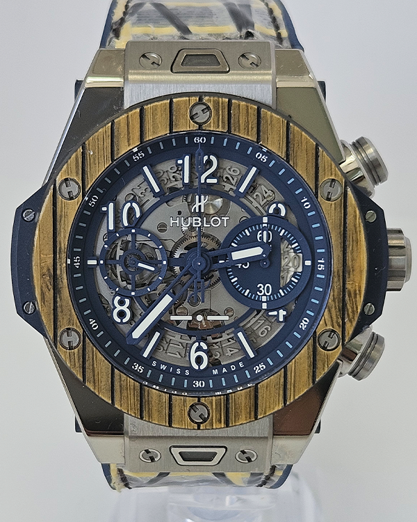 Hublot Big Bang Unico "Teak Italia" L.E. 45MM Skeleton Dial Leather Strap (411.NQ.5129.NR.ITI19)