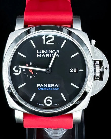 2017 Panerai Luminor Marina 1950 3 Days "35th America's Cup" 44MM Black Dial Aftermarket Rubber Strap (PAM00732)