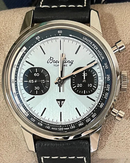 Breitling Top Time "Triumph" 41MM Ice Blue Dial Leather Strap (A23311121C1X1)