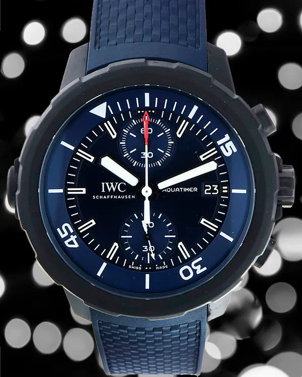 2017 IWC Schaffhausen Aquatimer Chronograph "Laureus Sport For Good" L.E. 45MM Blue Dial Rubber Strap (IW379507)