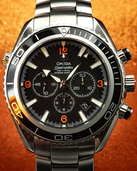 Omega Seamaster Planet Ocean Chronograph 45.5MM Black Dial Aftermarket Textile Strap (2210.51.00)