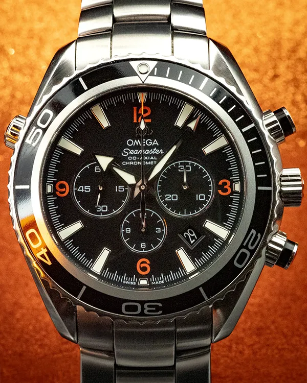 Omega Seamaster Planet Ocean Chronograph 45.5MM Black Dial Aftermarket Textile Strap (2210.51.00)