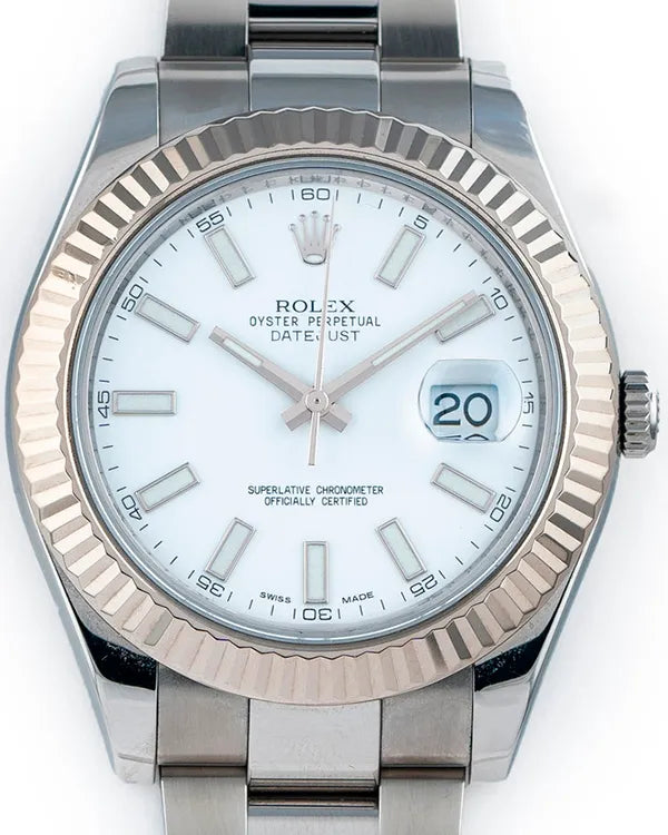 2010 Rolex Datejust II 41MM White Dial Oyster Bracelet (116334)