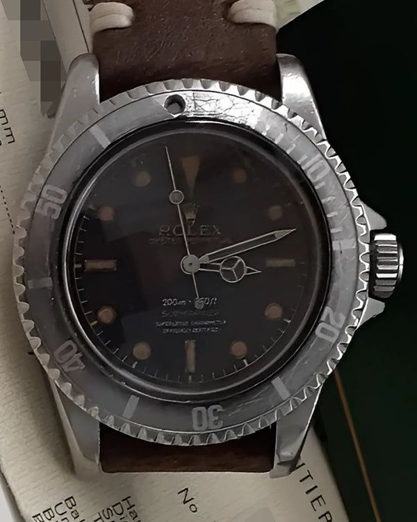 Rolex Submariner No-Date 40MM Black Dial Aftermarket Leather Strap (5512)