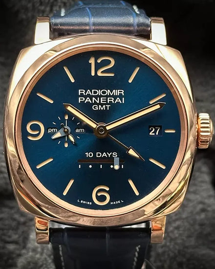 2017 Panerai Radiomir 1940 10 Days 44MM Blue Dial Leather Strap (PAM00659)