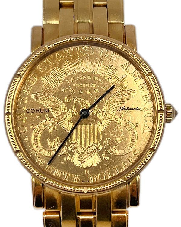2005 Corum Coin Watch Twenty Dollar Coin 36MM Yellow Gold Dial Yellow Gold Bracelet (293.645.56/H501)