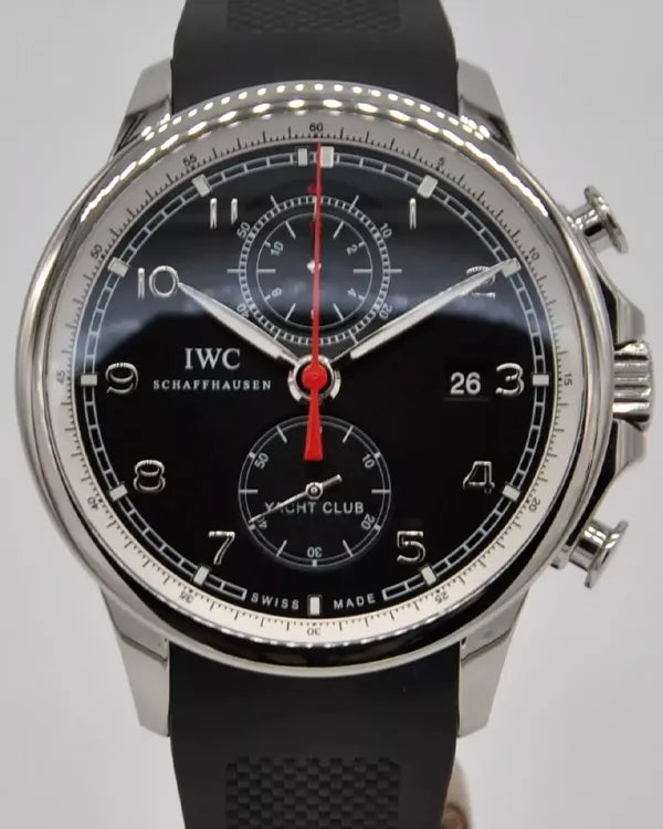 IWC Schaffhausen Portugieser Yacht Club Chronograph 45MM Black Dial Rubber Strap (IW390204)