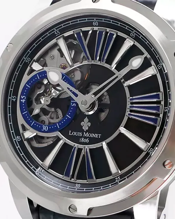 Louis Moinet Metropolis L.E. 43.2MM Black Dial Leather Strap (LM-45.10.51)