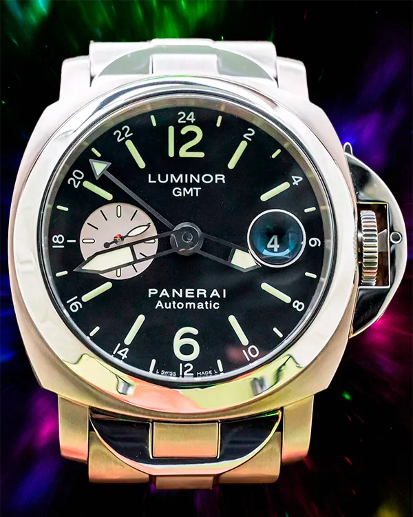 Panerai Luminor GMT Automatic 44MM Black Dial Titanium Bracelet (PAM00161)