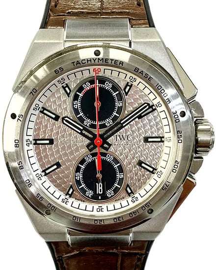 2018 IWC Schaffhausen Ingenieur Chronograph L.E. 45MM Silver Dial Leather Strap (IW378505)