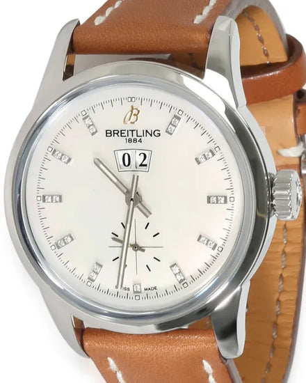 Breitling Transocean 38MM Mother Of Pearl Dial Leather Strap (A1631012/A765)