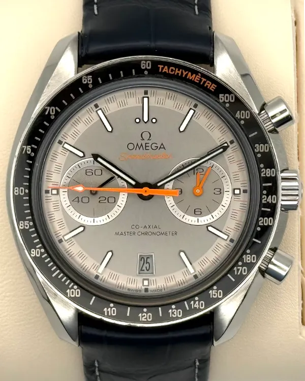 2023 Omega Speedmaster Racing 44.25MM Silver Dial Leather Strap (329.32.44.51.06.001)