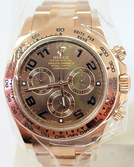2014 Rolex Cosmograph Daytona 40MM Chocolate Dial Rose Gold Oyster Bracelet (116505)