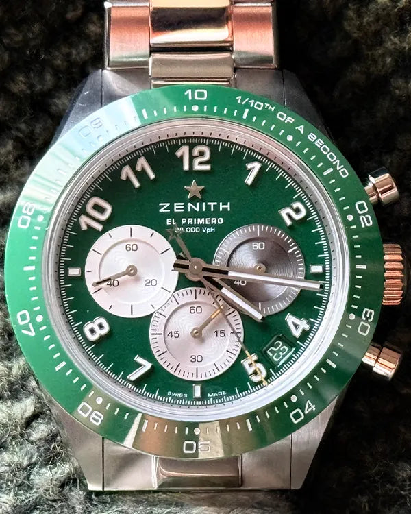 2023 Zenith Chronomaster Sport X "Aaron Rodgers" L.E. 41MM Green Dial Steel Bracelet (03.3117.3600/56.M3100)