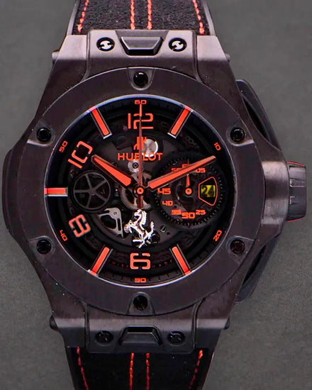 2019 Hublot Big Bang Unico "Ferrari" L.E. 45MM Skeleton Dial Leather Strap (402.QU.0113.WR)