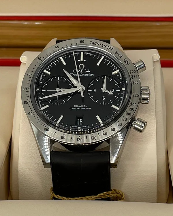 Omega Speedmaster '57 41.5MM Black Dial Aftermarket Leather Strap (331.10.42.51.01.001)