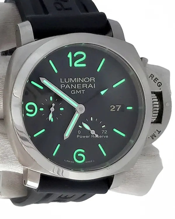 Panerai Luminor GMT Marina 1950 3 Days 44MM Black Dial Rubber Strap (PAM01321)