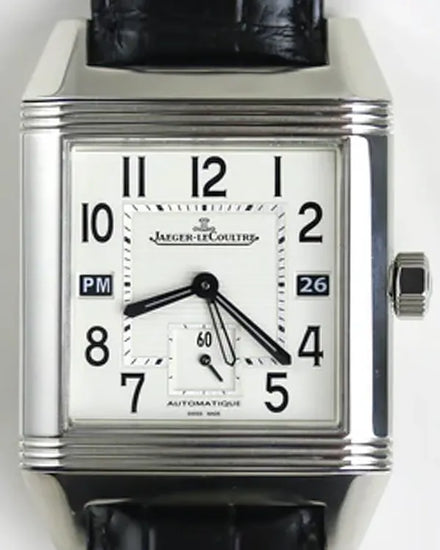 Jaeger-LeCoultre Reverso Squadra Hometime 35MM White Dial Leather Strap (230.8.77)