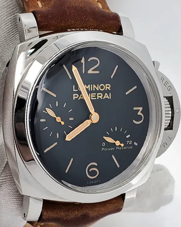 2017 Panerai Luminor 1950 3 Days 47MM Black Dial Leather Strap (PAM00423)