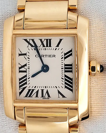 Cartier Tank Francaise 20MM Quartz White Dial Yellow Gold Bracelet (W50002N2)